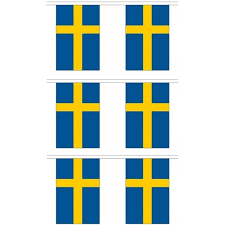 De zweedse vlag is een éénkleurige vlag met een kruis in het midden. 3x Buiten Vlaggenlijnen Zweden 3 Meter Zweedse Vlag Zweden Landen Thema Decoratie Blokker