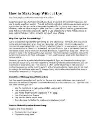 When combined, a process called saponification happens, creating soap. How To Make Soap Without Lye