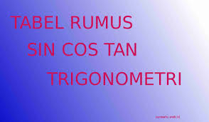 Maybe you would like to learn more about one of these? Tabel Nilai Sin Cos Tan Sudut Istimewa Dan Rumus Trigonometri Cara Satu