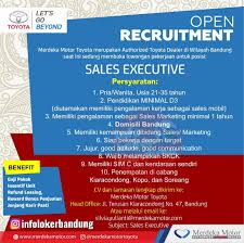 Maybe you would like to learn more about one of these? Lowongan Kerja Merdeka Motor Toyota Bandung Oktober 2019 Info Loker Bandung 2021
