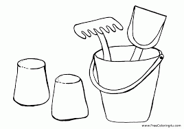 Pail and shovel coloring page. Pail And Shovel Coloring Page Coloring Home