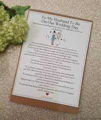 Groom Future Husband Personalised Wedding Card On Our Wedding Day From Your Bride Keepsake Card Diy Home Decors Diy Knitting Diy Present Diy Car Wedding Day Messages