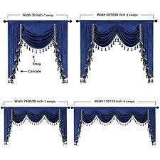 Elkca Royal Blue Curtain Valance For Dwelling Room Thick Chenille Window Curtains For Bed Roo Royal Blue Curtains Blue Curtains Curtains