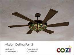 This light kit also goes well in rustic designed interiors and exteriors alike. Second Life Marketplace Cozi Mission Ceiling Fan Light 2 Update
