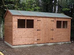 For a slightly larger summerhouse, an 8 x 8 is a very popular size. 16 X 8 Apex Garden Shed Double Doors In Long Side Quality Garden Sheds And Summerhouses With Free Installation