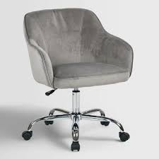 Gray Velvet Jozy Home Office Chair Comfortable Office Chair Home Office Chairs Grey Desk Chair