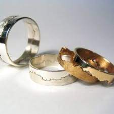 State Line Ring Ausgefallene Eheringe Ring Verlobung Einzigartige Trauringe