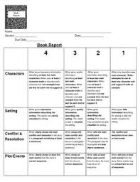 Book Report Rubric 5th 6th Grade Rubrics