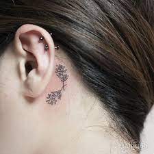 90 Leaf Tattoos That Celebrate The Fall Behind The Ear Tattoos For Women Ear Tattoo Ear Tattoos For Women