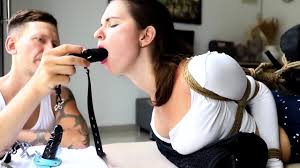 Deepthroat Training With Sex Toys For Hogtied Brunette Video at Porn Lib