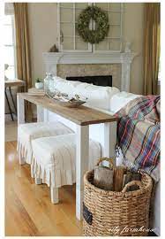 How to build a simple console table for behind your sofa, with plugin added for easy phone charging! Narrow Sofa Table Ideas On Foter