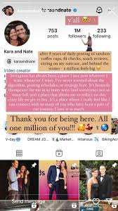 Kara and Nate hit 1M followers on IG : rKaraAndNate