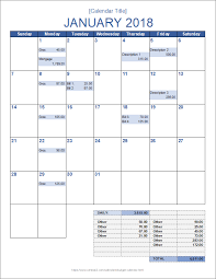 Download A Free Budget Calendar For Excel Track Your Monthly Budget By Entering Amounts Into A Monthly Calendar Budget Calendar Budgeting Budget Template