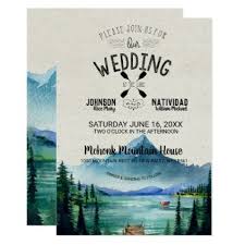 Rustic Lakeside Mountain Wedding Invitation Zazzle Com Lakeside Wedding Invitations Lakeside Wedding Rustic Mountain Wedding