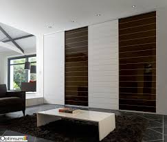 Portes De Placard Optimum Verre Laque Strie Blanc Et Marron Porte Placard Placard Portes De Placard En Verre