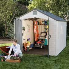 Amazon Com Lifetime 8 Feet X 12 5 Feet Storage Shed 6402 Patio Lawn Garden Outdoor Storage Sheds Shed Storage Shed Base