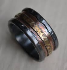 Mens Wedding Band Rustic Fine Silver Copper And Brass Or 14k Etsy Copper Wedding Band Copper Wedding Rings Mens Wedding Bands Unique