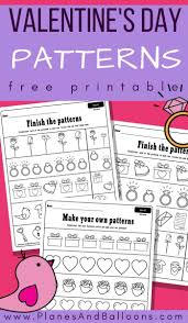 Picture Pattern Worksheets For Valentine S Day In Preschool Or Kindergarten In 2020 Pattern Worksheet Math Activities Preschool Valentine Worksheets