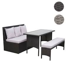 Mit der folgenden polyrattan bank bestseller tabelle hast du die möglichkeit einen schnellen überblick zu bekommen und kannst direkt im shop den artikel zu einem günstigen preis bestellen! Poly Rattan Garnitur Hwc G16 Garten Lounge Set Sitzgruppe Gastronomie 2er Sofa Tisch Bank Schwarz Kissen Hellgrau Kaufen Bei Mendler Vertriebs Gmbh