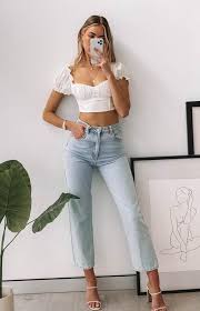 You can layer the top over a fitted, long sleeve or under an oversized jacket for a different look. Buy Outfit Crop Top And Jeans Cheap Online