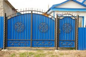 2 gate color palette ideas. Gates Made Of Corrugated Flooring 50 Photos How To Make A Fence With A Wicket From Metal Profile And Professional Sheet With Your Own Hands