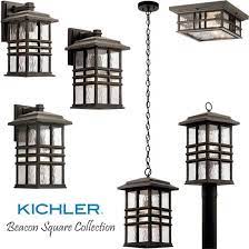 Kichler Beacon Square Outdoor Collection Craftsman Style Outdoor Lighting Deep Discount Lightin Outdoor Lighting Outdoor Ceiling Lights Outdoor Post Lights