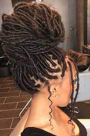 Individual Faux Locs Into A High Bun Faux Locs Hairstyles Locs Hairstyles Natural Hair Styles