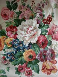 Vintage Lined 1940s 1950s Sanderson Curtains Cabbage Roses Floral Pangbourne Animal Print Decor Fabric Decor Chintz Fabric
