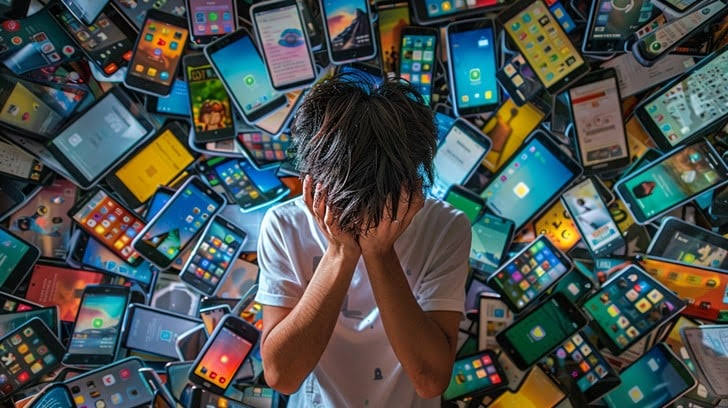 The digital bombardment of our emotional system, AI generated