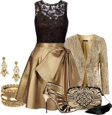 A women's formal dress in a deeper shade of gold portrays a warm intense. Designer Clothes Shoes Bags For Women Ssense Black Gold Cocktail Dress Outfits Fashion