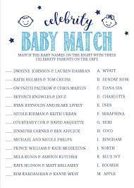 Little Many Baby Shower Games Celebrity Baby Matching Game Match The Celebrity Babies Baby Shower Games Celebrity Babies Celebrity Baby Names