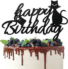 Too many cats might not look good on a cake but a cat. Up To 50 Off Happy Birthday Cake Topper For Pet Cat Theme Birthday Party Decorations Kitty Cat Cake Decor Supplies For Kids Paw Print Sign Black Glitter 40 Off Www Certo Gmbh De