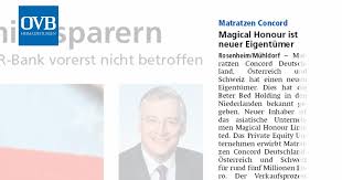Wir haben uns die mit der schaummatratze concord@ bari entscheiden sie sich für ein besonders komfortables modell. Magical Honour Ist Neuer Eigentumer Ovb Heimatzeitungen