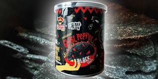 Ghost pepper blue raspberry candy is raspberry flavored rock candy with bits of bhut jolokia for an added yellowbird ghost pepper condiment is their newest flavor that's rapidly gaining in popularity. Mister Potato Presents Limited Edition Super Spicy Ghost Pepper Black Crisps Potato Business