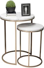 Amazon Com Modern Round Nesting Tables For Living Room Balcony Home And Office Stacking End Side Tabl In 2020 Marble Round Coffee Table Side Table Nesting End Tables