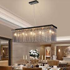 Crystal Lamp Rectangular Dining Room Pendant Lights Hotel Dining Hall Dining Table Lamp Led Pendant Light Modern Bar Bedroom Crystal Light From Britlightingfact Pendant Lighting Dining Room Dining Room Pendant Dining
