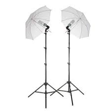 2 Light Single Socket High Power Fluorescent Lighting Kit With Translu Fovitec