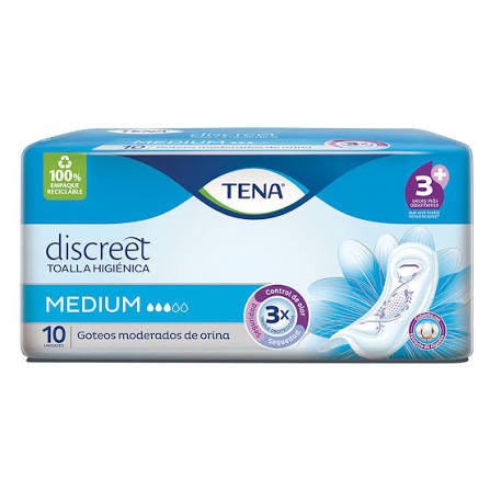Tena toallas Fem Discreet Medium x 10
