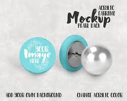 Acrylic Disc Stud Earring Mockup Template Add Your Own Image Etsy Stud Earrings Free Image Editing Stud