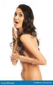 Surprised Topless Woman with Beautiful Hair Stock Photo - Image of health,  curly: 60086744