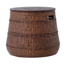 Farmhouse style end table with basket storage. Home Decorators Collection Kerala Brown End Table 1944300820 The Home Depot