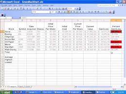 Microsoft Excel Setting Up Stocks Spreadsheet