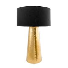 Available in a variety of finish options. Layla Textured Gold Black Shade Table Lamp