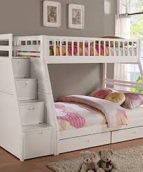 Children love to play and climb around, wherever they are, so why not provide them with something to do when they're in their own room. White Twin Over Full Staircase Bunk Bed White Bunk Beds Bunk Beds With Drawers Staircase Bunk Bed