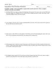 Abigail is 6 years older than jonathan. Infinite Algebra 1 Inequalities Word Problem Worksheet Algebra 1 Block Name V2y0w1n5r Ykturtyad Fssoufdtaw Azrpej Ql Lucb K A Uaulnlq Yriiggphptpsu Course Hero