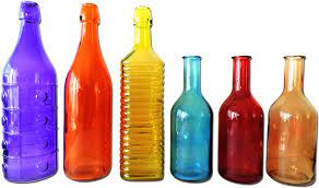 Simply add the cork into the top of an empty glass bottle and the 15 leds attached to the string wire will fill the bottle with pretty lights. Amazon Com Colored Glass Bottles 6 Pieces Colorful Decorative Vintage Bottle For Outdoor Garden Bottle Tree Or Indoor Home Decor Rainbow Color Set Home Kitchen