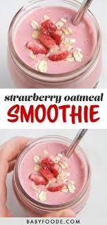 Strawberry Oatmeal Smoothie Toddler Kids Approved Baby Foode Recipe Nutribullet Recipes Breakfast Meal Replacement Smoothies Breakfast Meal Replacement Smoothies