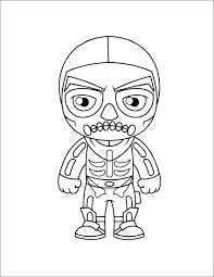 Fortnite battle royale coloring page skull trooper coloring. Fortnite Skull Trooper Chibi Coloring Page Coloringbay