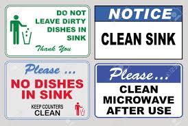 clean sticker sign for office (please