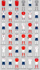 England national team football shirts, england football kits. England Home Away Kits My Football Facts
